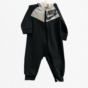 Nike Gray Footies One Piece with Hood and Zipper